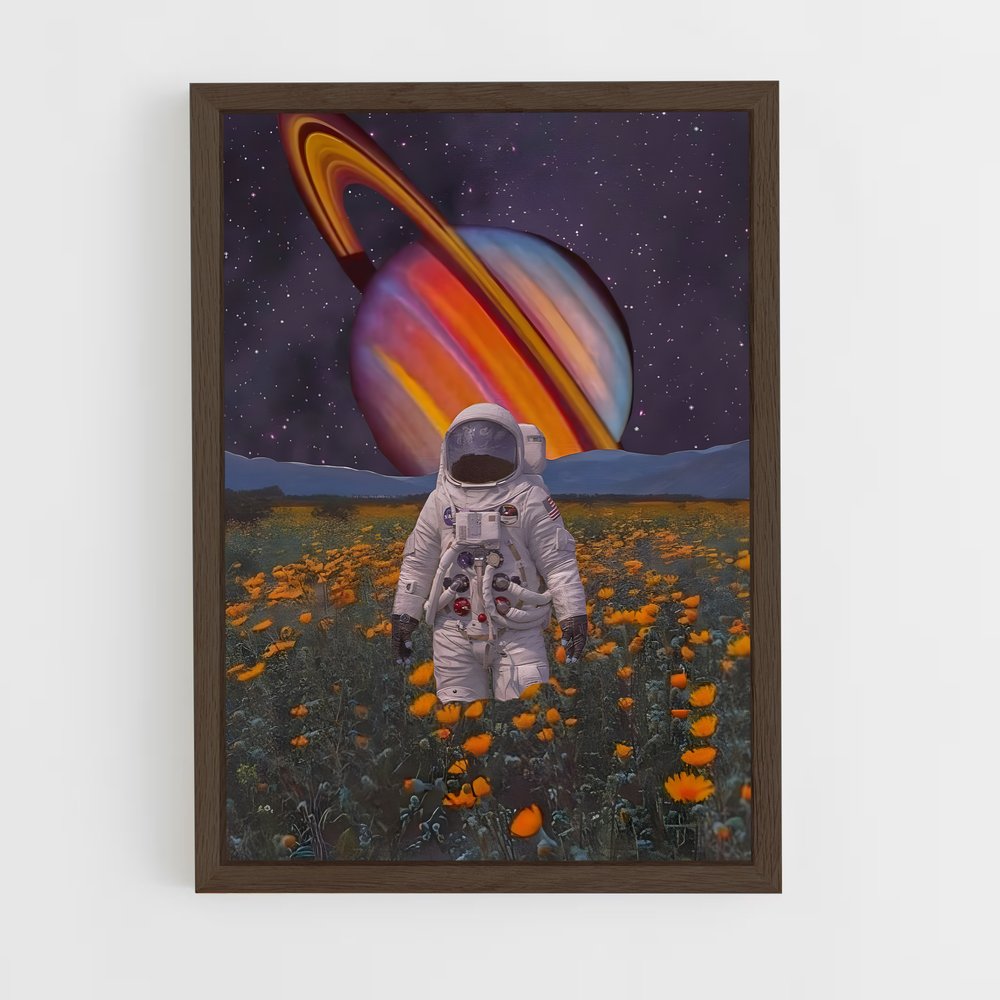 Poster Astronaute en Fleurs – affiche Espace rétro (vue 5)
